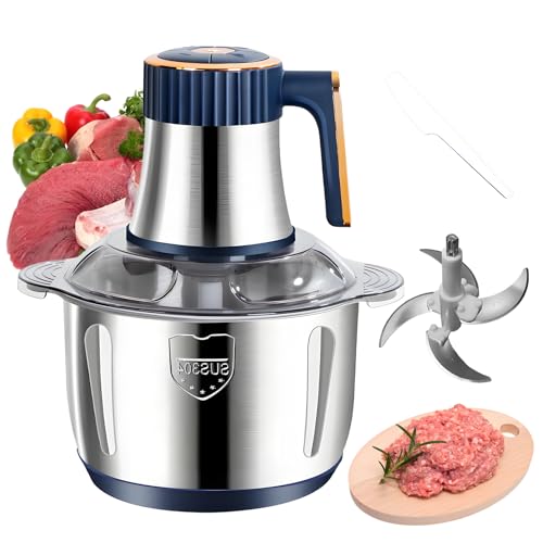 Electric Food chopper, Food Processors, Meat Grinder, 800W, 18/10 Stainless Steel, 3L Capacity,Vegetable Chopper,5-key Buttons,Quadruple-Layer 4 Blades,Suitable For Food processing and Chopping
